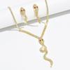 Juego de Joyería de Collar y Aretes con Forma de Serpiente Completamente Diamantado, Diseño Personalizado Dulce y Fresco, Joyería Popular Transfronteriza Europea y Americana al por Mayor