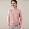 Suéter de Punto Grueso Cálido de Cabra con Cuello Medio para Mujer, Amigable con la Piel, Reductor de Edad, Nuevo para Otoño e Invierno 2025