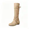 Botas de camurça Melard para mulheres, nova coleção outono/inverno 2026, botas versáteis acima do joelho com fivela de cinto, botas de cano alto que afinam