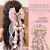 Princesa do Vale do Lírio Estilo Lolita Saia Bufante com Laço Oversized Acessório de Cabelo, Ornamento de Cabelo Fresco Estilo Floresta Primavera e Verão