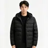 Yy Mismo Estilo Chaqueta Fina de Plumas Versión de Invierno para Parejas 80% Plumón de Pato Blanco Abrigo con Capucha Desmontable