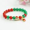 Pulsera Personalizada de Ágata Roja Pulsera de Calcedonia Verde Fábrica de Joyería Navideña Venta al por Mayor Dropshipping S3111404