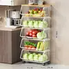 Estante de Almacenamiento de Cocina Cesta para Frutas y Verduras Sala de Estar Estante de Almacenamiento para Juguetes y Snacks Carrito Pequeño Multifuncional de Pie para el Hogar