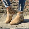 Comércio exterior tamanho grande V botas curtas femininas tecidas à mão 2020 Europa e Estados Unidos Novas botas Chelsea de bico fino de cano curto à vista