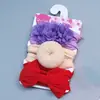 Diadema para el Cabello de Niños Europeos y Americanos Set de Colores Mixtos Donut Lazo Diadema para Bebé Tres Flores Diadema de Nylon Set de Tres Piezas