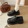 Zapatos Pequeños de Cuero Estilo Británico para Mujer 2026 Otoño Nuevos Marrones Zapatos de Trabajo Uniforme JK Mocasines sin Cordones Planos Versátiles