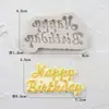 Molde de Silicona para Pastel Tamaño Grande Corona Tarjeta de Feliz Cumpleaños Happybirthday Letras Inglesas Postre