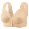 Sutiã com Fecho Frontal de Bojo Fixo para Mães de Meia-Idade e Idosas, Sem Costura, Tamanho Plus Size Feminino, Com Aro Fino, Cobertura Total, Estilo Top