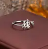 Anillo de Plata de Ley 925 100 Apellidos Familiares Apellido Familiar Anillo para Mujer Nuevo Amor Diseño de Nicho Sentido Anillo de Dedo Abierto Todo-partido Regalo