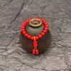 Pulsera de Arenisca Roja con Bajo Contenido, Pulsera de Loto, Pixiu y Calabaza para la Buena Suerte, Venta al por Mayor y Dropshipping