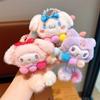 Anel de cabelo infantil de pelúcia fofo de desenho animado outono e inverno, elástico de borracha monstro verde de lã, acessórios de cabelo doces para meninas