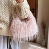 Nuevo Estilo Felpa Textura 2024 Moda Bolso de Invierno para Mujer Bolso Cruzado de Hombro Mao Mao Bolso de Mujer