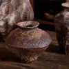 Olla de Cerámica Estilo Silencioso Jarrón Estilo Retro Zen Sala de Té Mesa de Comedor Adornos Cerámica Antigua Arte Hogar de Huéspedes Arreglo de Flores Hidropónico Porcelana