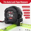 Cinta métrica de acero autoblocante de 7.5M, Cinta fluorescente de 25 mm de ancho, Cinta métrica métrica de alta precisión con gancho para medición de construcción