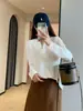 Camiseta de manga larga con capucha y media cremallera para mujer, mezcla de algodón con tacto a lino de calidad Gao, estilo nuevo otoño 2026