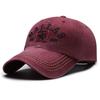 Gorra de tela revestida vintage lavada de copa blanda transfronteriza, gorra de sol bordada estéreo, gorra de béisbol vieja descolorida para hombre