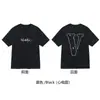 Nueva Camiseta Vlone Jerry Grande V Humo Reflectante Holgada de Manga Corta Flor de Cerezo Pareja Streetwear de Moda
