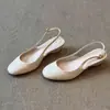 Sandalias de Tacón Grueso Estilo Francés con Punta Cerrada para Mujer, Nuevo Modelo de Verano 2026, Adecuadas para Combinar con Vestidos, Tacones Altos Cómodos, Zapatos sin Espalda con Punta Redonda