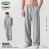 CKX Roupa Masculina 26 Novidades Outono/Inverno Marca da Moda Calça de Moletom Retro Americana Solta Caimento Fluido Perna Larga Casual Lavada Desgastada