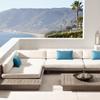 Sofá nórdico de teca para exteriores, modelo para patio, balcón, habitación de diseño, sofá para exteriores, villa, hotel, sofá combinado