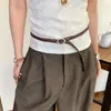 Cinto Trançado Simples Retro para o Trabalho Acessórios Femininos Moda de Alto Padrão Combinando com Camisa Cinto Sem Furo Cinto Tendência para Terno