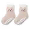 Meias Infantis com Pontos de Gel Antiderrapantes Série Animais Fofos Meias para Trampolim Outono/Inverno Novidade Meias para Chão de Bebê Atacado