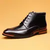 Botines Chelsea para Hombre de Cuero Genuino Brillante Botas de Cuero Británicas Botines Cortos de Punta Alta Zapatos de Cuero de Negocios Botas de Cuero Patentado para Hombre