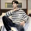 Pijama Pijama de Coral Pijama Masculino Inverno Quente Manga Longa Primavera Outono e Inverno Masculino Flanela Roupa de Casa Confortável