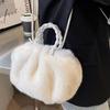 Bolsa Nuvem Fofa de Ombro Transversal do Fabricante, a Mesma Bolsa da Celebridade da Internet, Bolsa Plissada Abóbora, Bolsa de Pelúcia Portátil de Cor Sólida