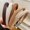 Diadema de esponja marrón de moda para mujer, diadema ancha estilo coreano para uso diario, diadema para lavarse la cara, accesorio para el cabello de corona alta