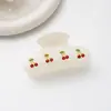 Diseño Coreano Lindo Sentido Cereza Diamante Pinza de Presión Mediana Nicho Industria Pesada Accesorios para el Cabello Pasador Pinza de Tiburón Elegante Pinza para el Cabello