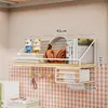 Estante de almacenamiento de pared para dormitorio, organizador de mesita de noche de pared sin taladro para estudiantes, solución de almacenamiento de pared para literas superiores