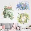 Pegatinas de pared de animales nórdicos, pegatinas de pared de plantas de acuarela, pegatinas decorativas para dormitorio, sofá, TV, fondo, pegatinas de pared con bordes cruzados