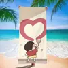 Toalha de banho de secagem rápida infantil de grandes dimensões Giz de cera Pequena nova toalha de praia Microfibra Velo de dupla face Toalha de praia com impressão digital