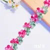 Bordado de Flores Pequenas Frescas e Coloridas com Folhas Verdes, Roupas Infantis, Chapéus de Palha, Acessórios de Cabelo, Materiais de Costura para Tecido, Direto da Fábrica Fonte
