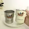 Taza de Lavado para Cachorro Dachshund Maillard de Alto Valor Estético, Elegante Taza de Café Portátil de Acero Inoxidable 304 Linda