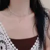 Collar con Anillo de Zirconia de Temperamento para Mujer Cadena de Clavícula Personalizada Nuevo Estilo Caliente 2025 Lujo Accesible Nicho Collar de Gama Alta