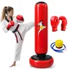 Columna de Boxeo Inflable para Niños Dinosaurio Volteador Saco de Boxeo PVC Engrosado Relleno de Agua Juguete Vertical Entrenamiento en Casa