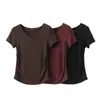 Camiseta de Manga Corta de Lino Tencel para Mujer, Transpirable y Fresca, Cuello en V Profundo, Camiseta Básica Adelgazante, Top de Manga Corta para Mujer, Verano