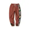 Otoño e invierno 2024 nuevo pantalón de algodón chino para hombre de comercio exterior moda vintage talla grande bordado pantalón deportivo