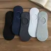 Meias Masculinas Verão Finas Silicone Antiderrapante Cor Sólida Meias Curtas Boca Baixa Respiráveis Resistentes ao Odor Invisíveis Meias Cano Baixo