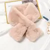 Bufanda con Cuello de Piel Sintética de Conejo Rex para Mujer, Estilo Coreano, Linda, Versátil, Cruzada, Otoño e Invierno, Celebridad de Internet, Protección para el Cuello, Felpa Engrosada