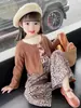 Conjunto de Otoño para Niñas, Nuevo Estilo Coreano, Ropa Linda y a la Moda, Pantalones de Pierna Ancha, Conjunto de Dos Piezas Holgado y Cómodo