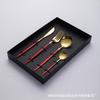 Vajilla nórdica portuguesa de acero inoxidable, estilo occidental, para hotel, con cuchillo y tenedor para carne, cuchara y cuchara de postre, juego de regalo de cuatro piezas