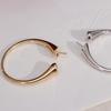 Anillo de perlas abiertas de moda simple de plata S925 con figura bicolor amarilla y blanca con accesorios de perlas de 7-8 mm sin cuentas