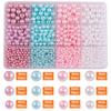 Juego de Perlas de Imitación Perforadas de Color Gradiente de 24/32 Compartimentos para Pulsera, Collar, Joyería, Accesorios, Cuentas Decorativas para Ropa
