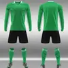 Novo Conjunto de Uniforme de Futebol de Manga Longa para Adultos e Crianças, Uniformes de Treinamento para Competição Esportiva de Futebol