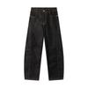 Stiwaup Primavera y Otoño Americano Retro Negro Crudo Vaqueros de Pierna Ancha de Moda para Mujer Pantalones Rectos Holgados K871
