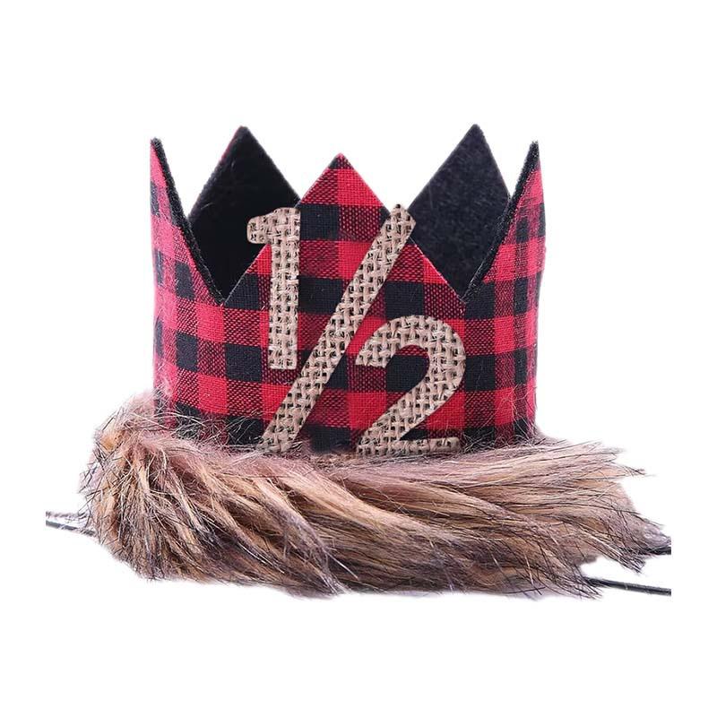 DFMZ65-4 红黑格子麻布12帽子