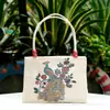Nuevo bolso de lona de seda dorada con bordado de doble cara, estilo étnico, informal, de gran valor, para mujer.